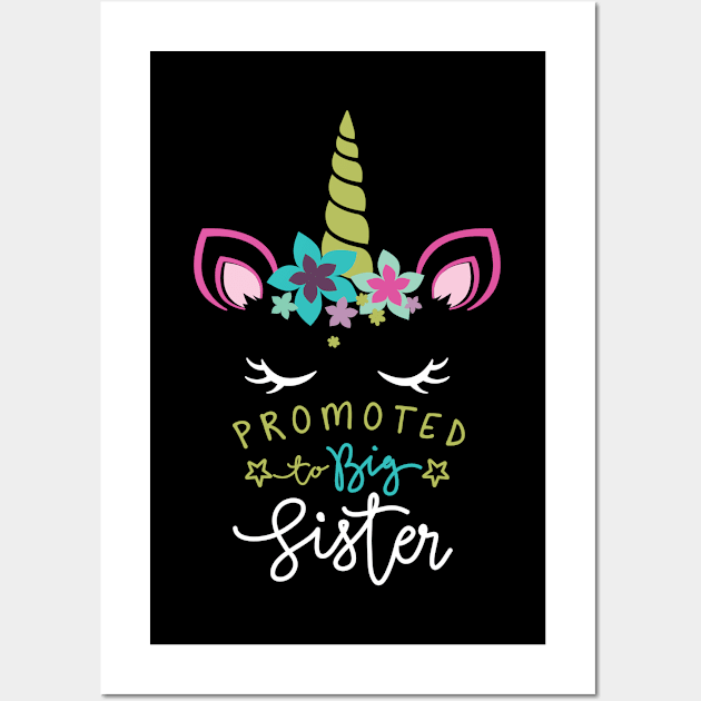 Promoted To Big Sister Unicorn Mode - Gift Big Sister Gift For Daughter Wall Art by giftideas